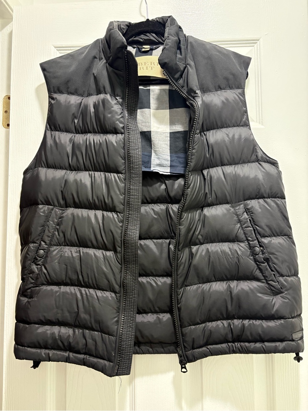 Burberry Brit Men's Black Quilted Down Puffer Vest “Hood not included”